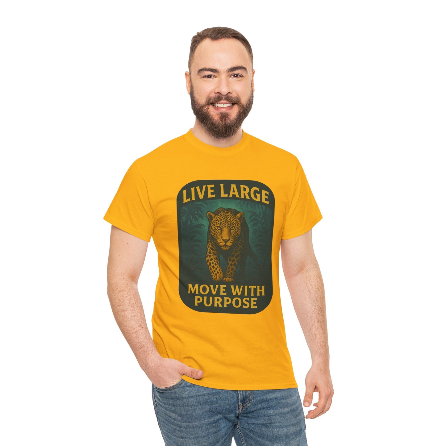 Live Large Move With Purpose Leopard Jaguar Shirt