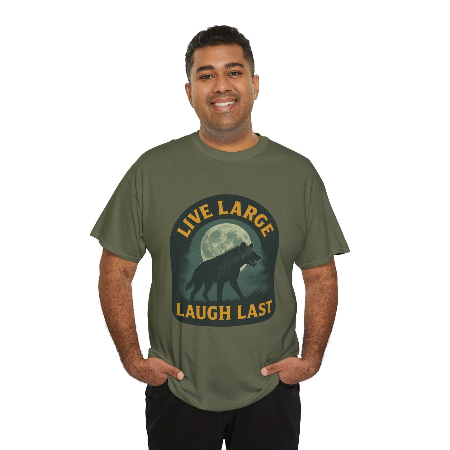 Live Large Laugh Last Hyena Cotton Shirt