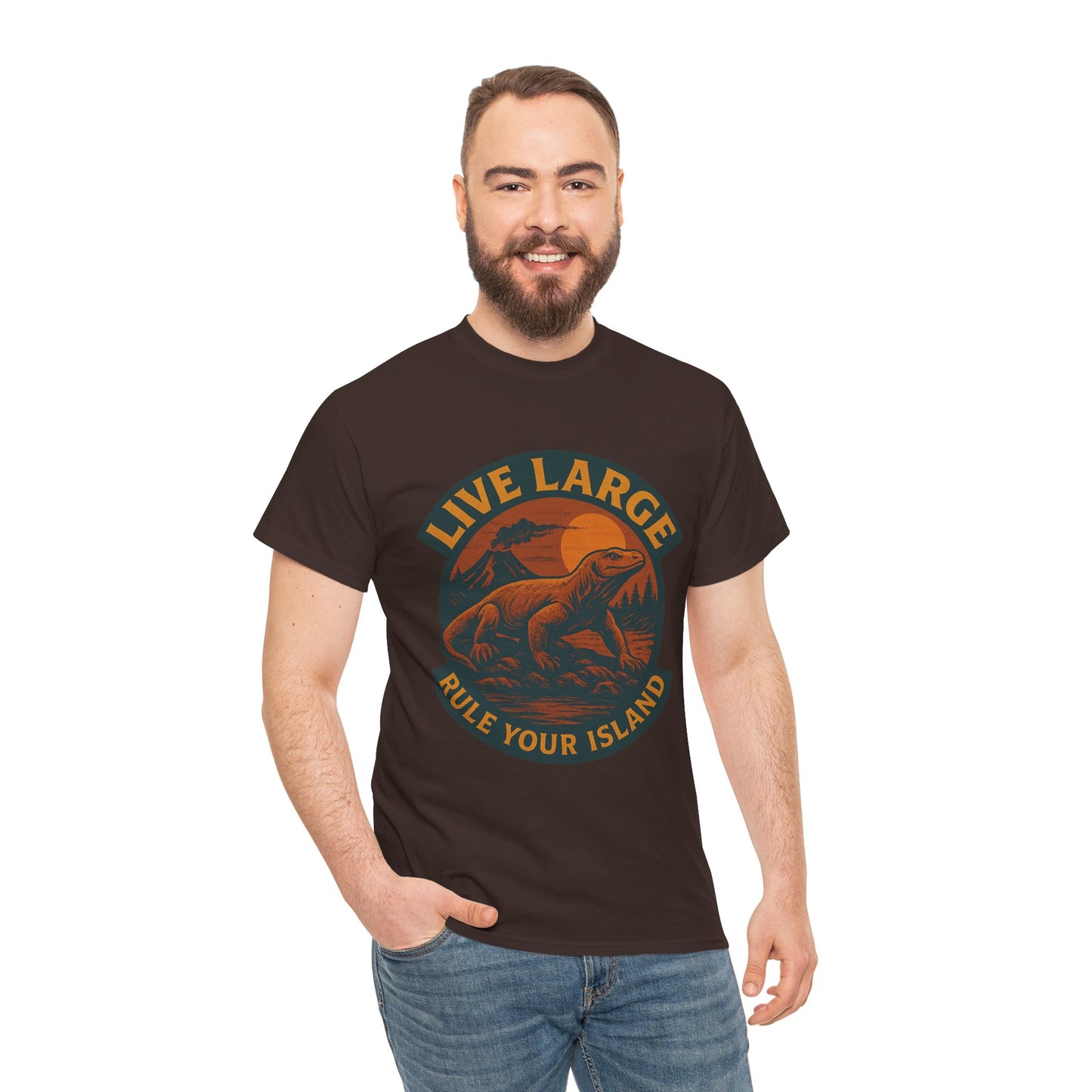 Live Large Rule Your Island Komodo Dragon Cotton Shirt