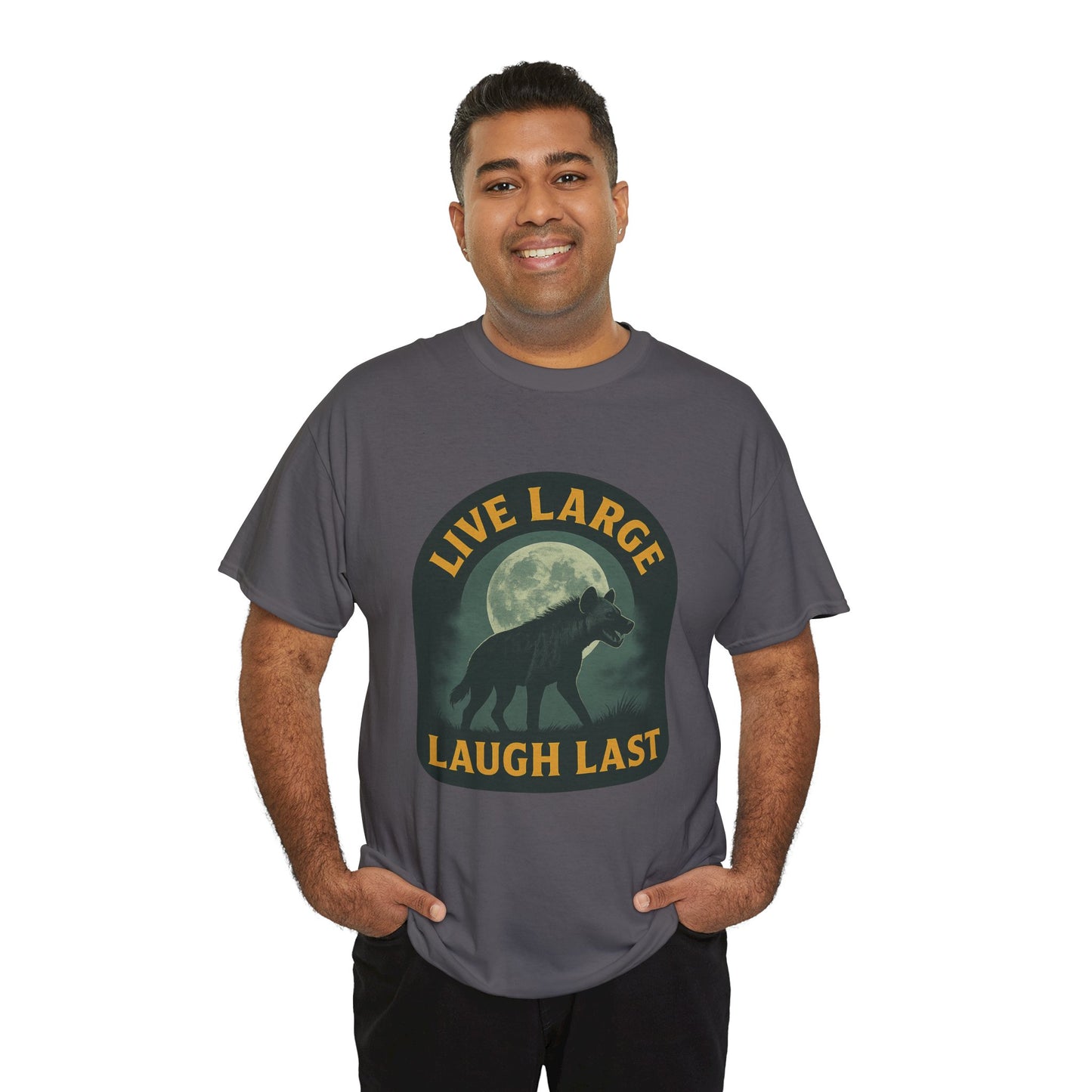 Live Large Laugh Last Hyena Cotton Shirt