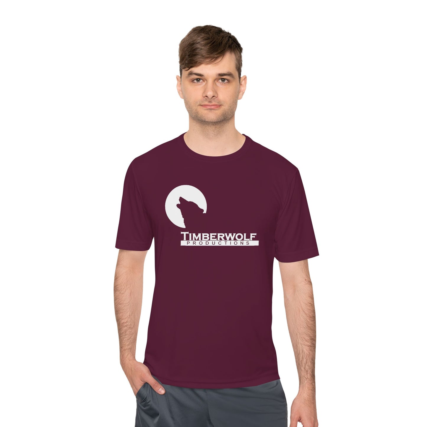 Unisex Moisture Wicking Tee - Timberwolf Graphic Shirt, Cool Workout Tee, Outdoor Adventure Gear, Gift for Nature Lovers