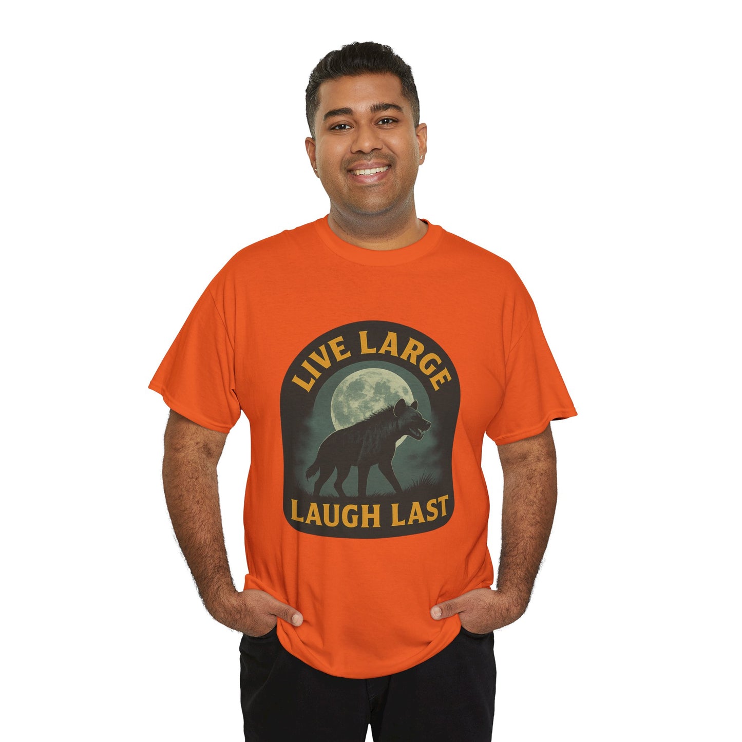 Live Large Laugh Last Hyena Cotton Shirt