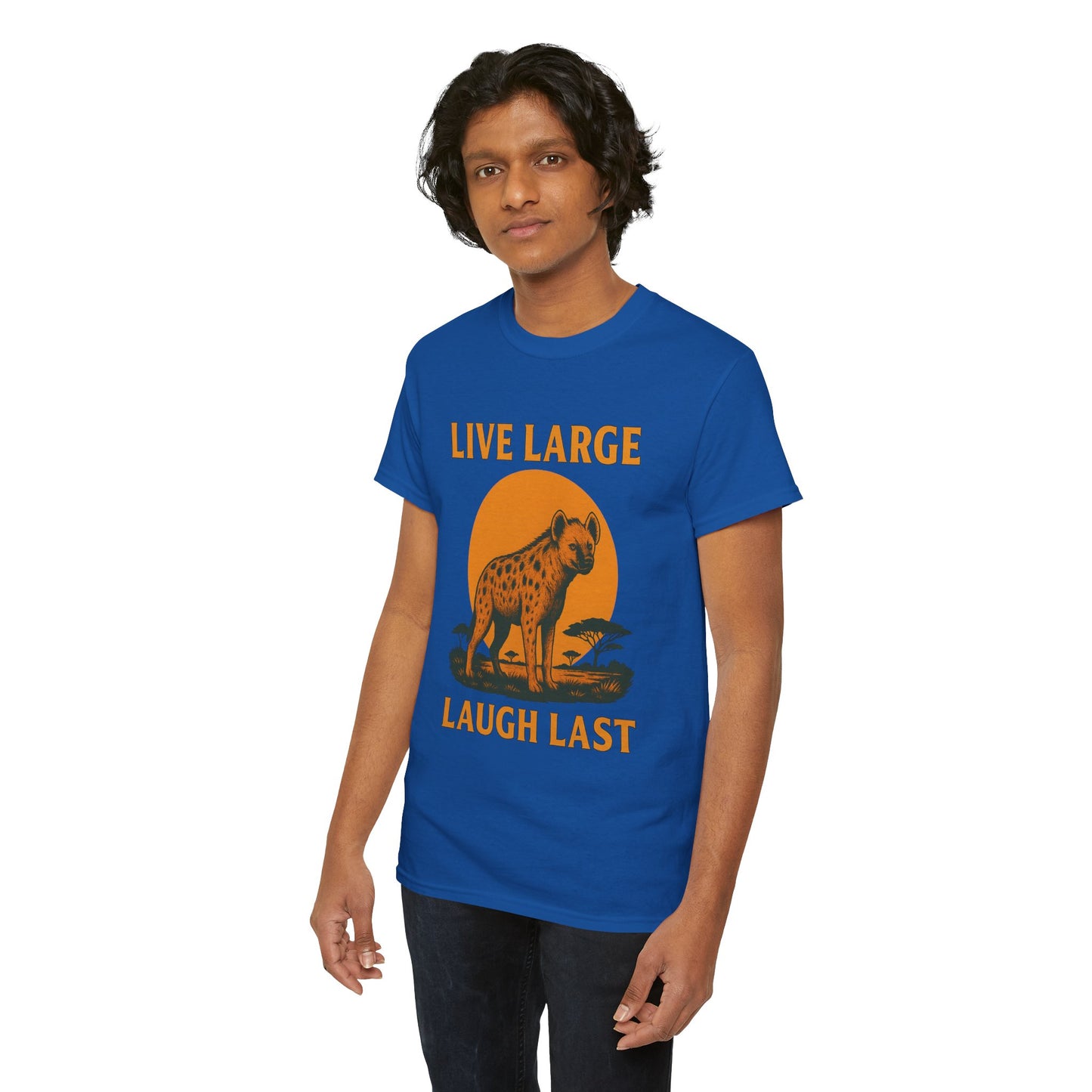 Live Large Laugh Last Hyena Cotton Shirt