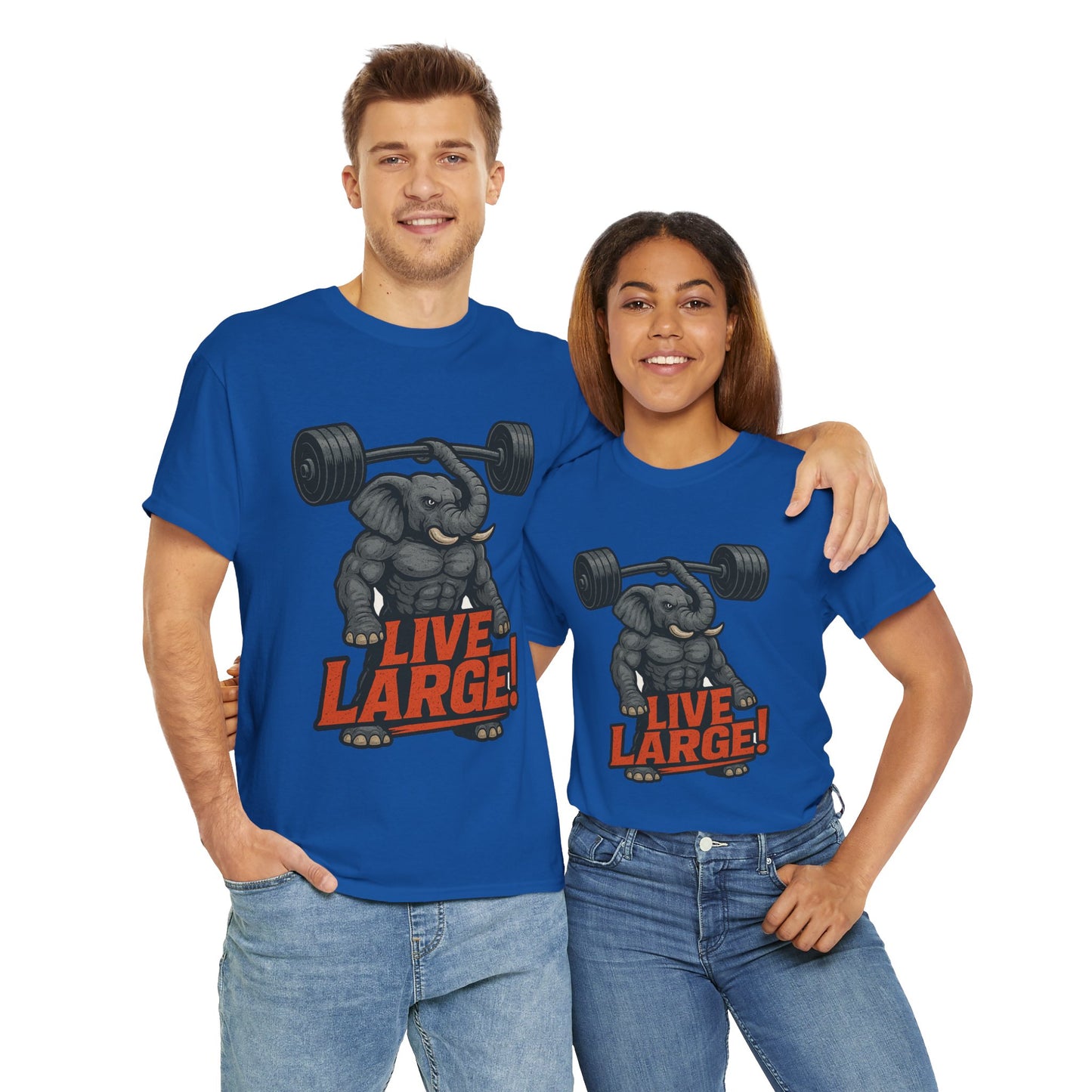 Live Large Elephant Unisex Tee, Fitness T-Shirt