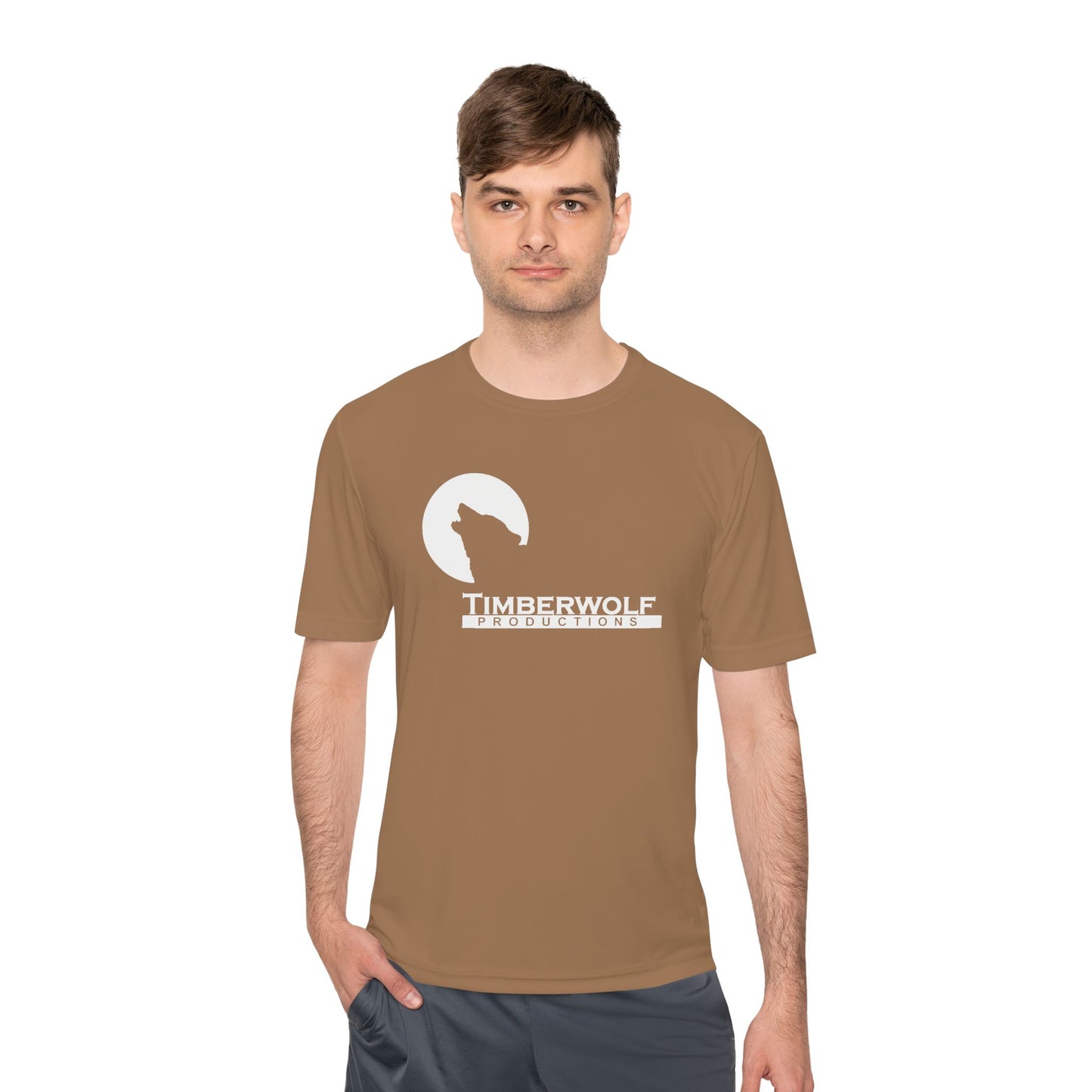Unisex Moisture Wicking Tee - Timberwolf Graphic Shirt, Cool Workout Tee, Outdoor Adventure Gear, Gift for Nature Lovers