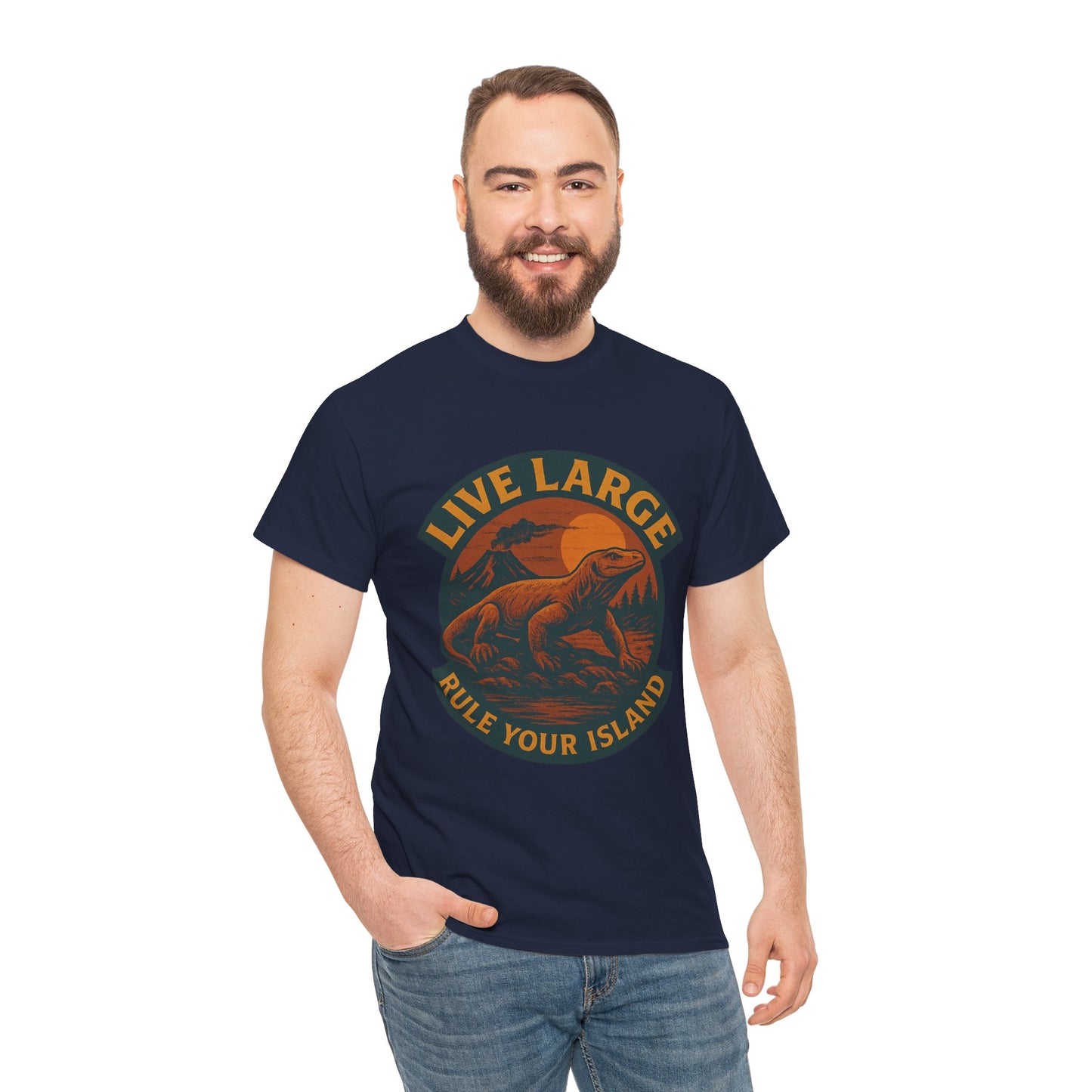 Live Large Rule Your Island Komodo Dragon Cotton Shirt