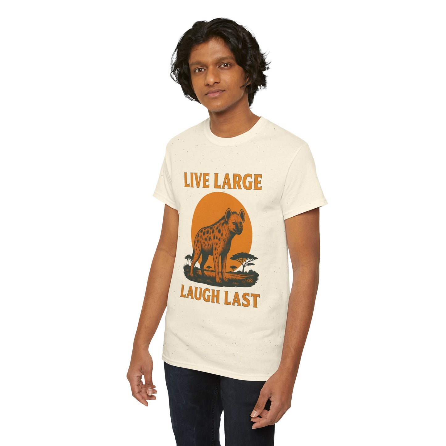 Live Large Laugh Last Hyena Cotton Shirt