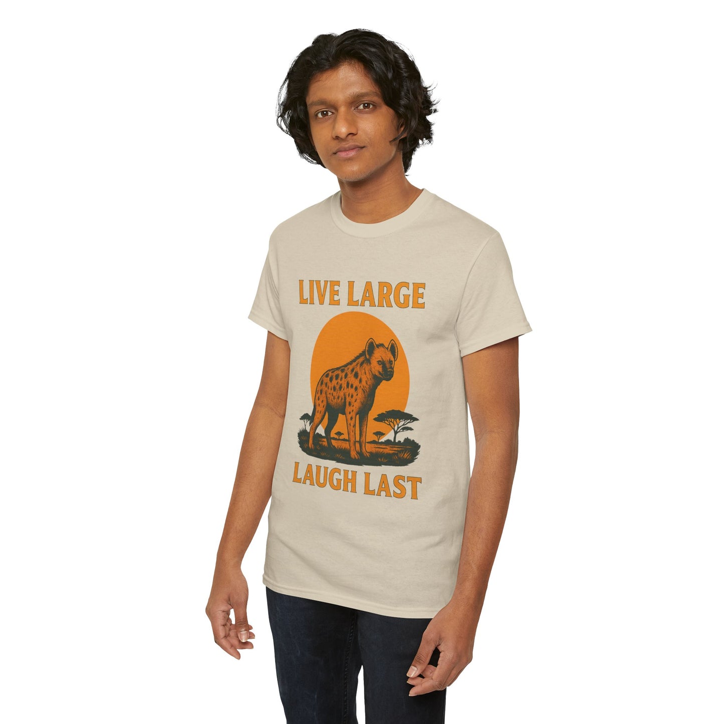 Live Large Laugh Last Hyena Cotton Shirt