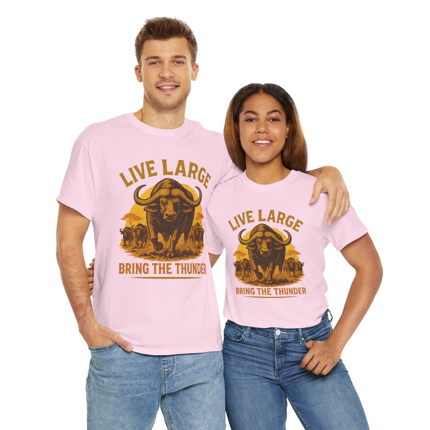 Live Large Bring The Thunder Shirt Cape Buffalo Africa Animal