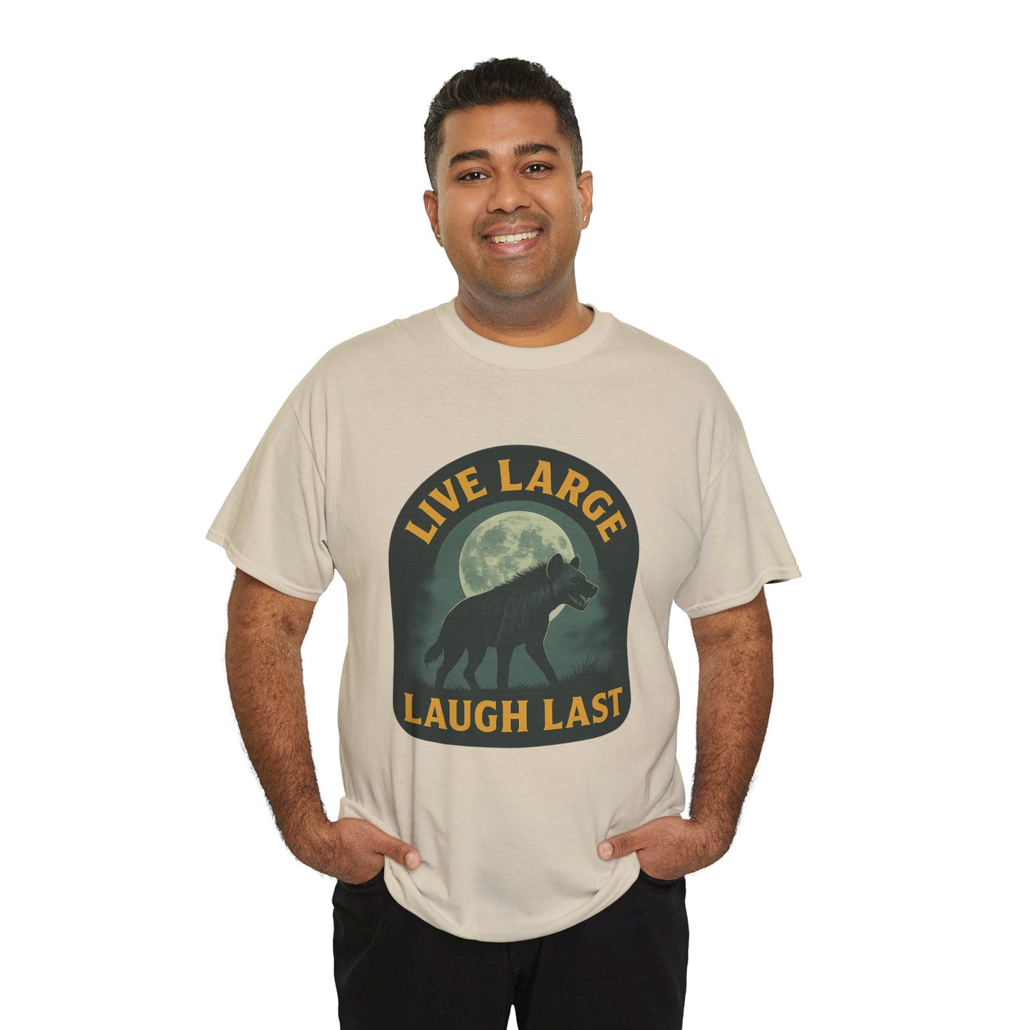 Live Large Laugh Last Hyena Cotton Shirt