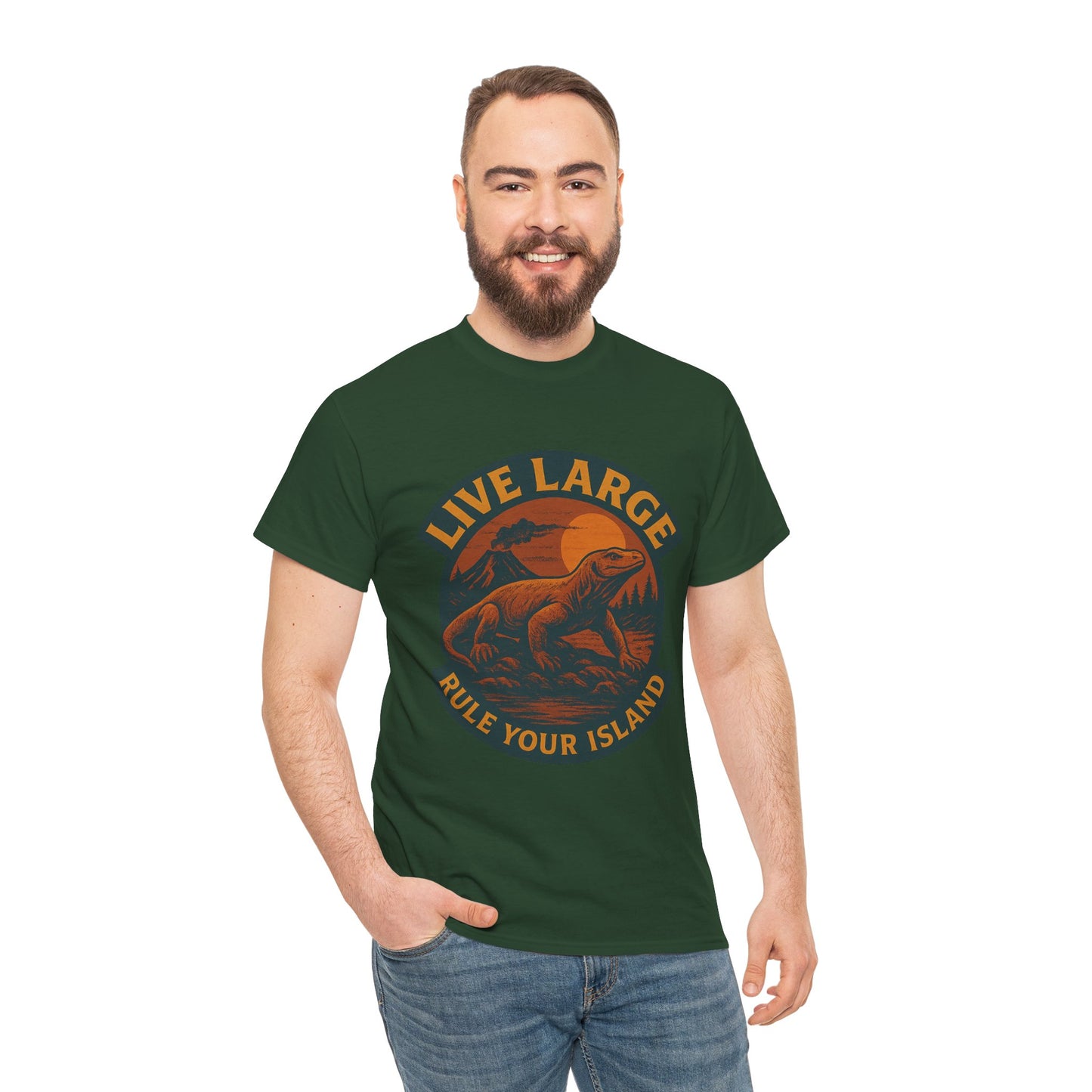 Live Large Rule Your Island Komodo Dragon Cotton Shirt