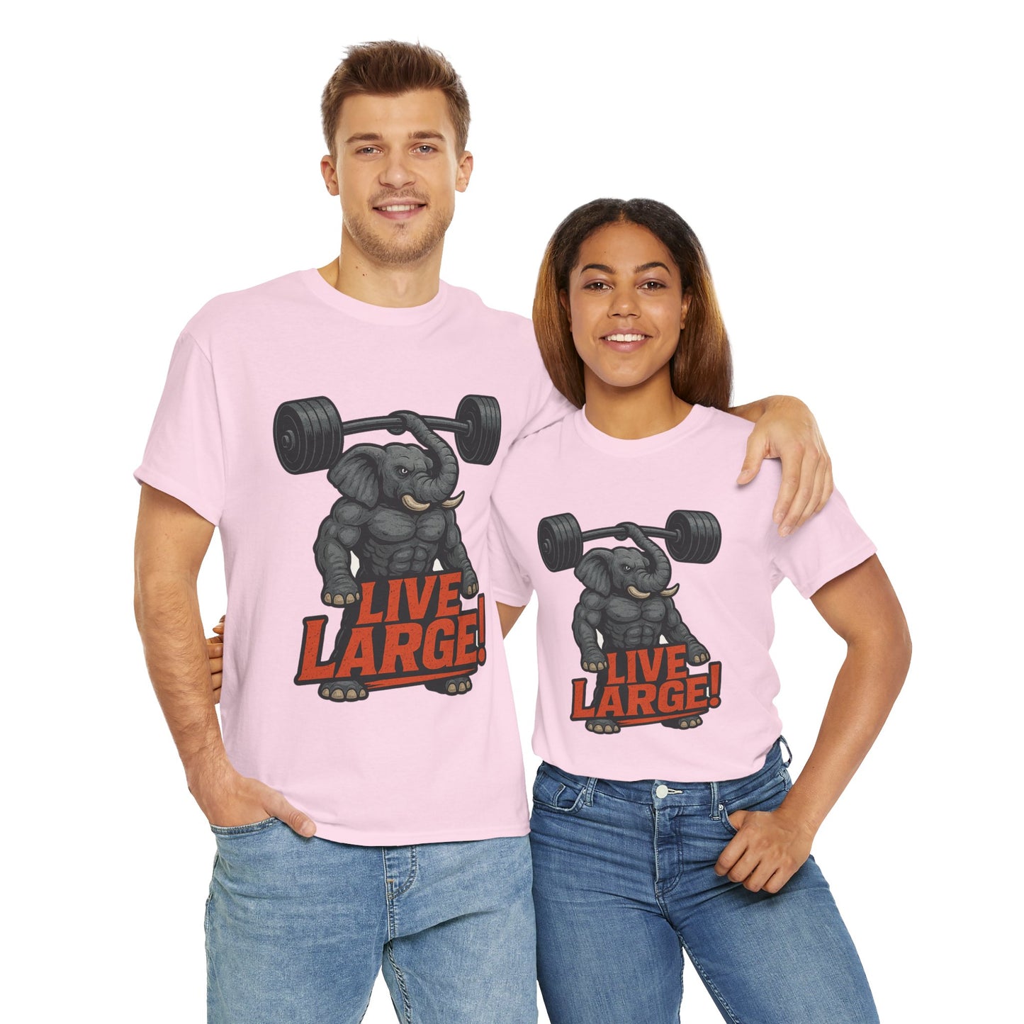 Live Large Elephant Unisex Tee, Fitness T-Shirt
