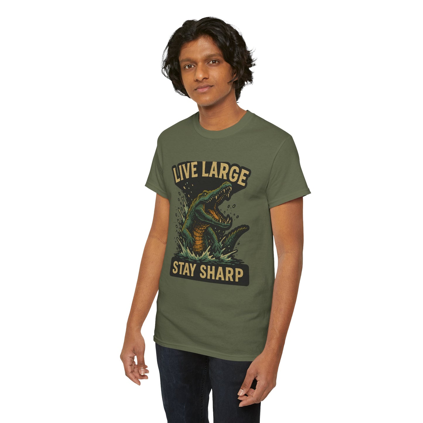 Live Large, Stay Sharp Alligator Shirt