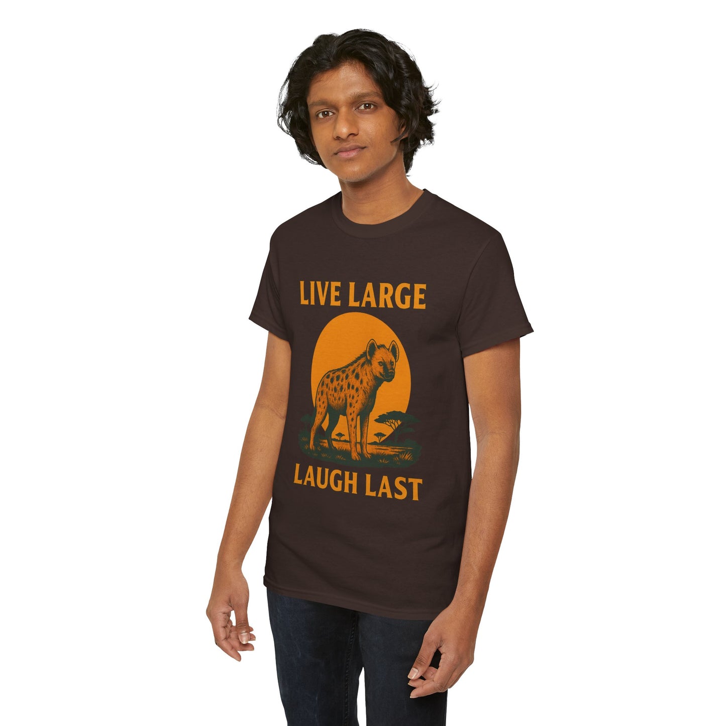 Live Large Laugh Last Hyena Cotton Shirt