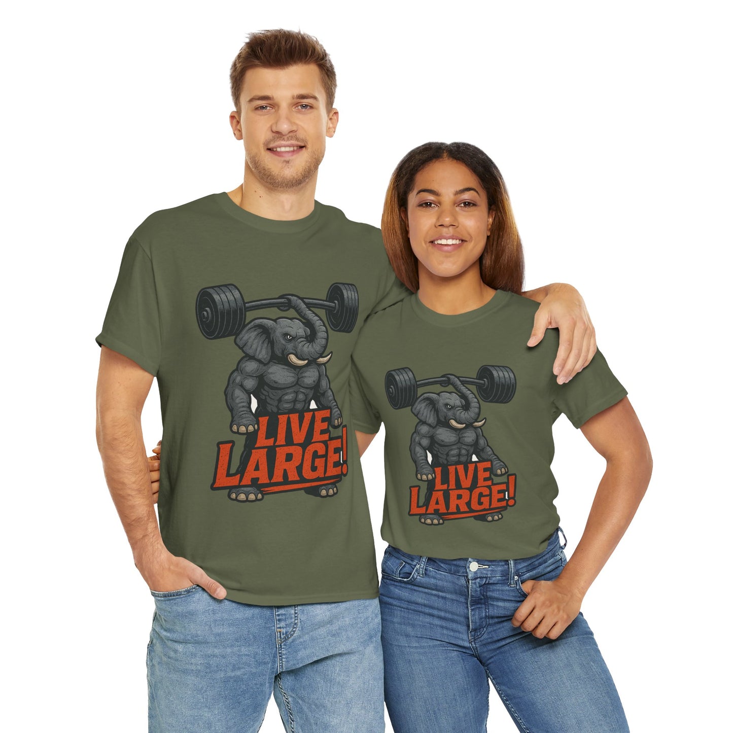 Live Large Elephant Unisex Tee, Fitness T-Shirt
