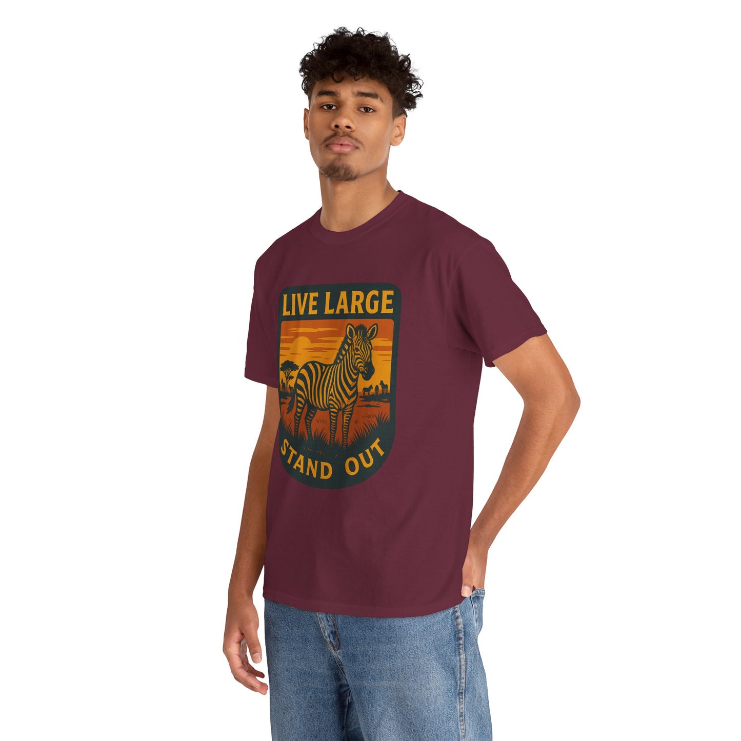 Live Large, Stand Out Zebra Cotton Shirt