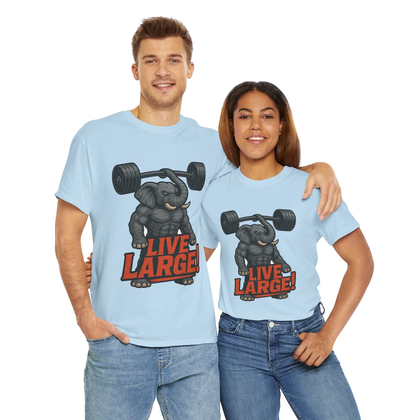 Live Large Elephant Unisex Tee, Fitness T-Shirt