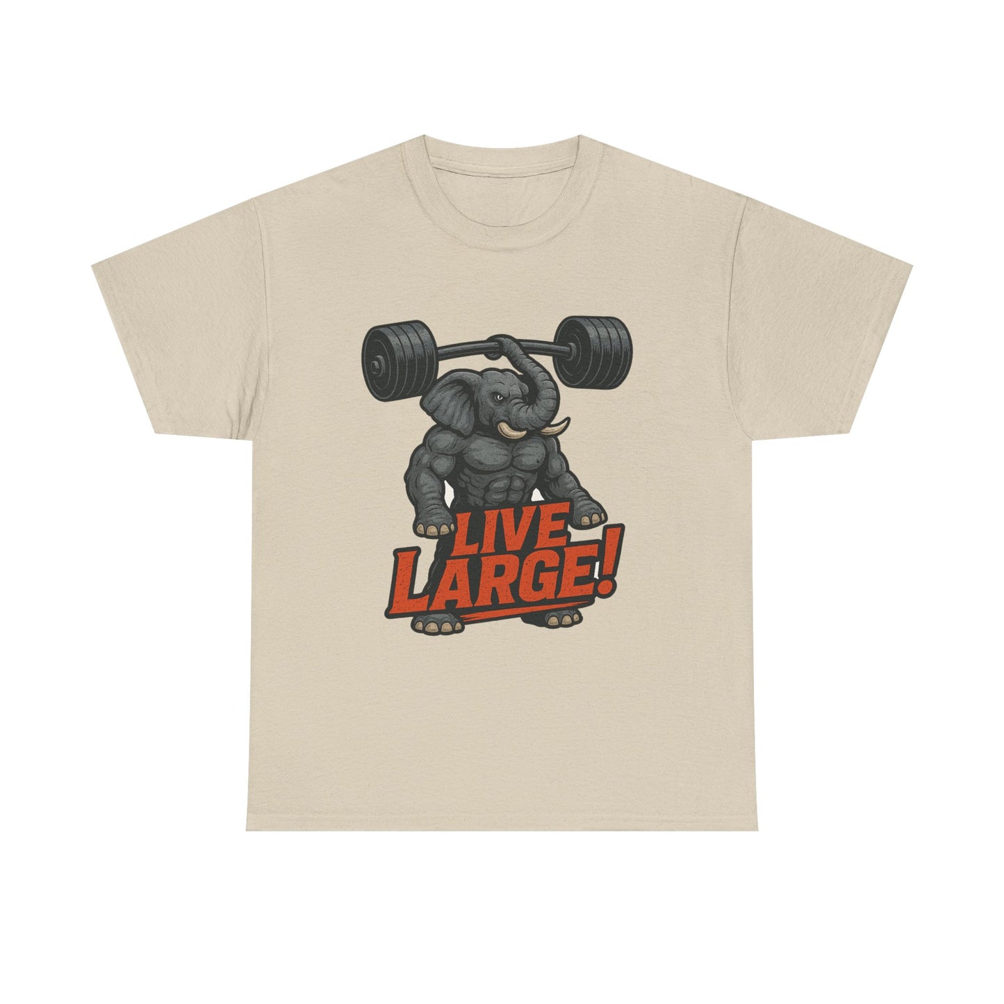 Live Large Elephant Unisex Tee, Fitness T-Shirt