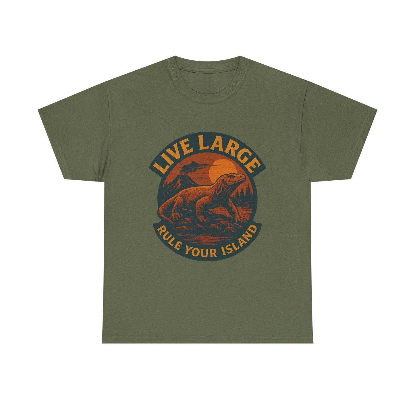 Live Large Rule Your Island Komodo Dragon Cotton Shirt