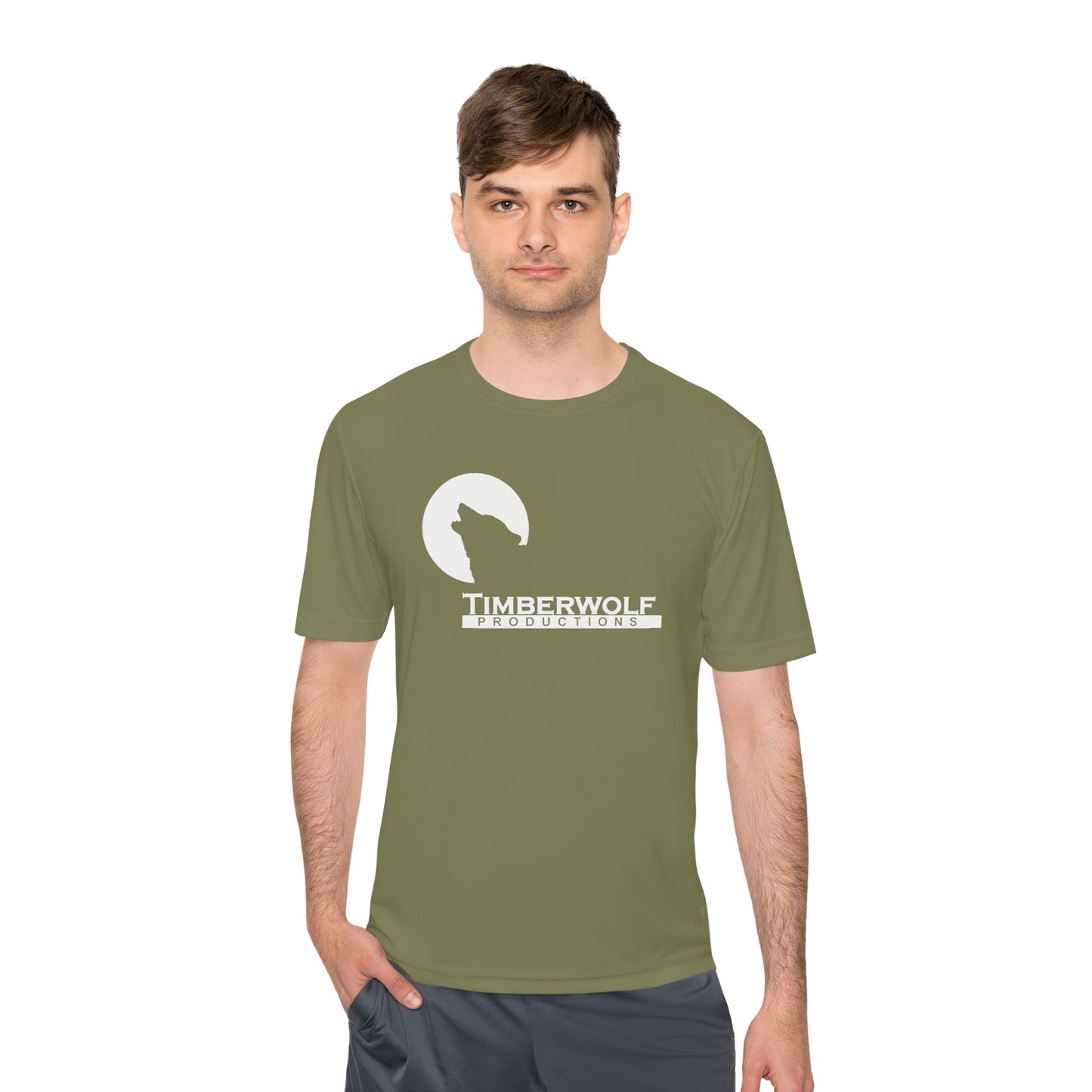 Unisex Moisture Wicking Tee - Timberwolf Graphic Shirt, Cool Workout Tee, Outdoor Adventure Gear, Gift for Nature Lovers