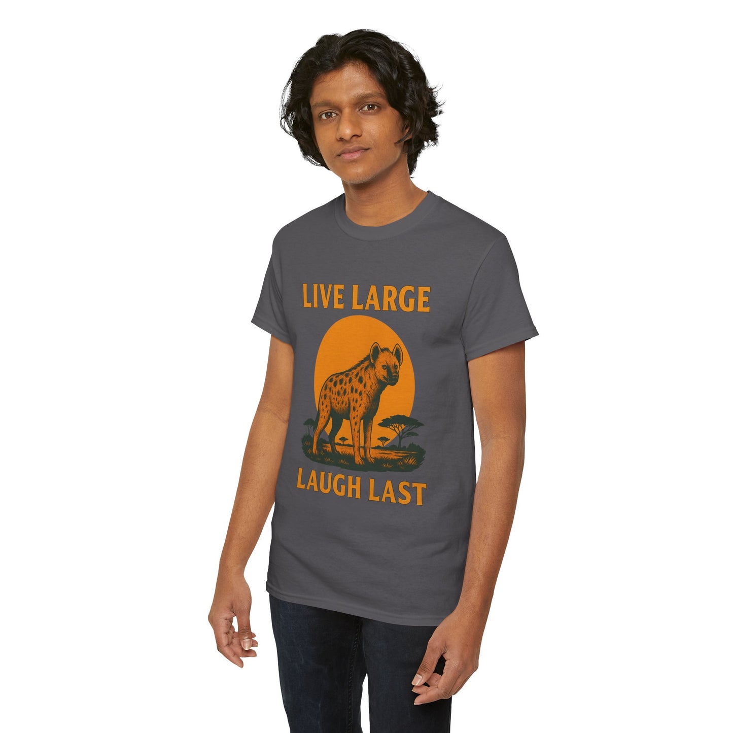 Live Large Laugh Last Hyena Cotton Shirt