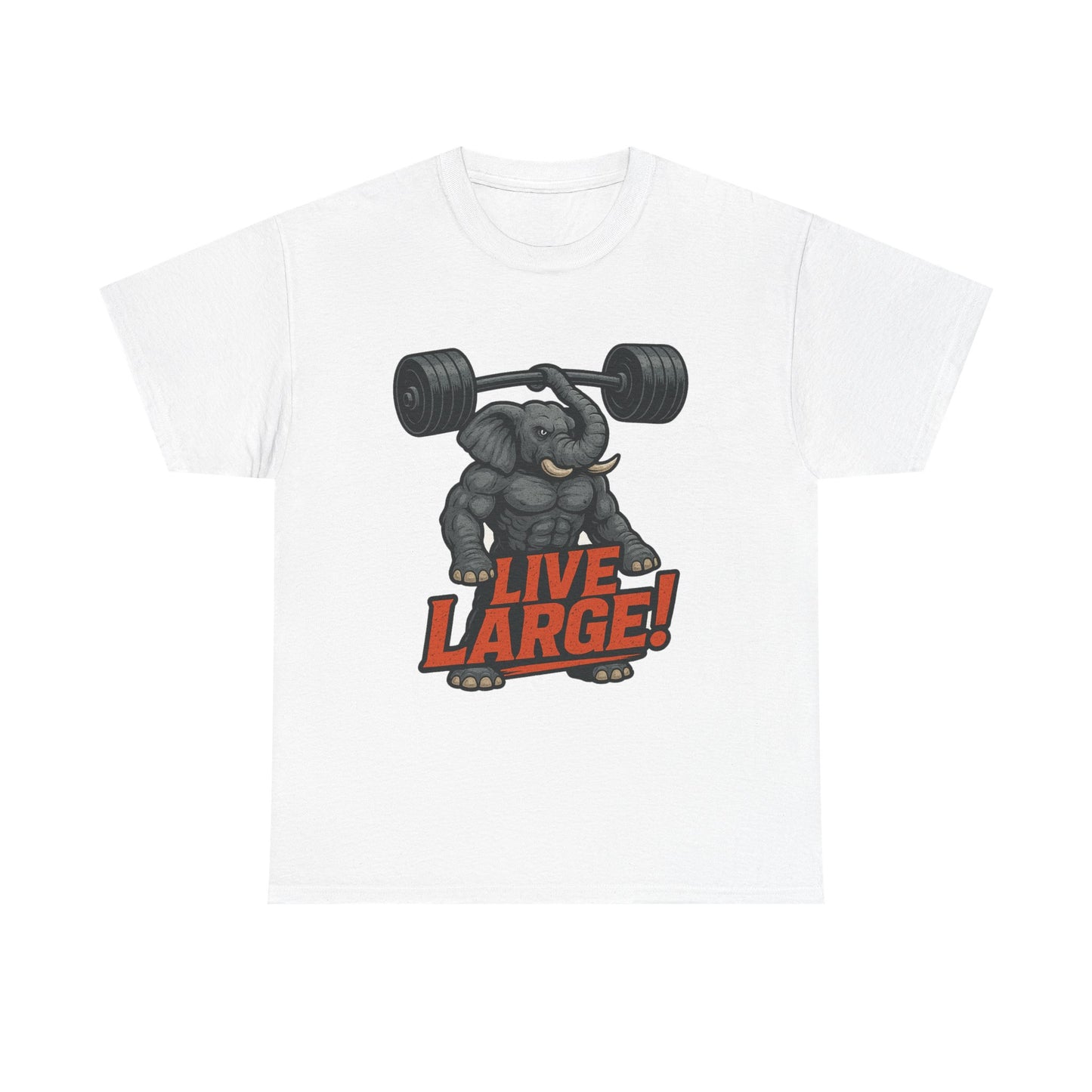 Live Large Elephant Unisex Tee, Fitness T-Shirt