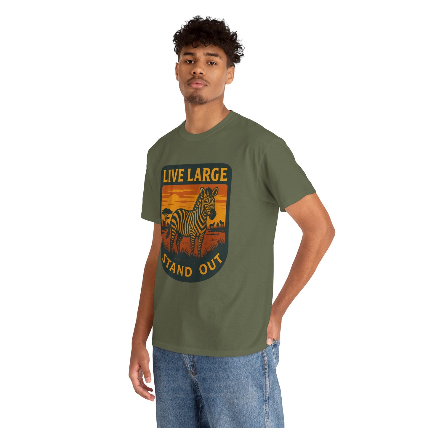 Live Large, Stand Out Zebra Cotton Shirt