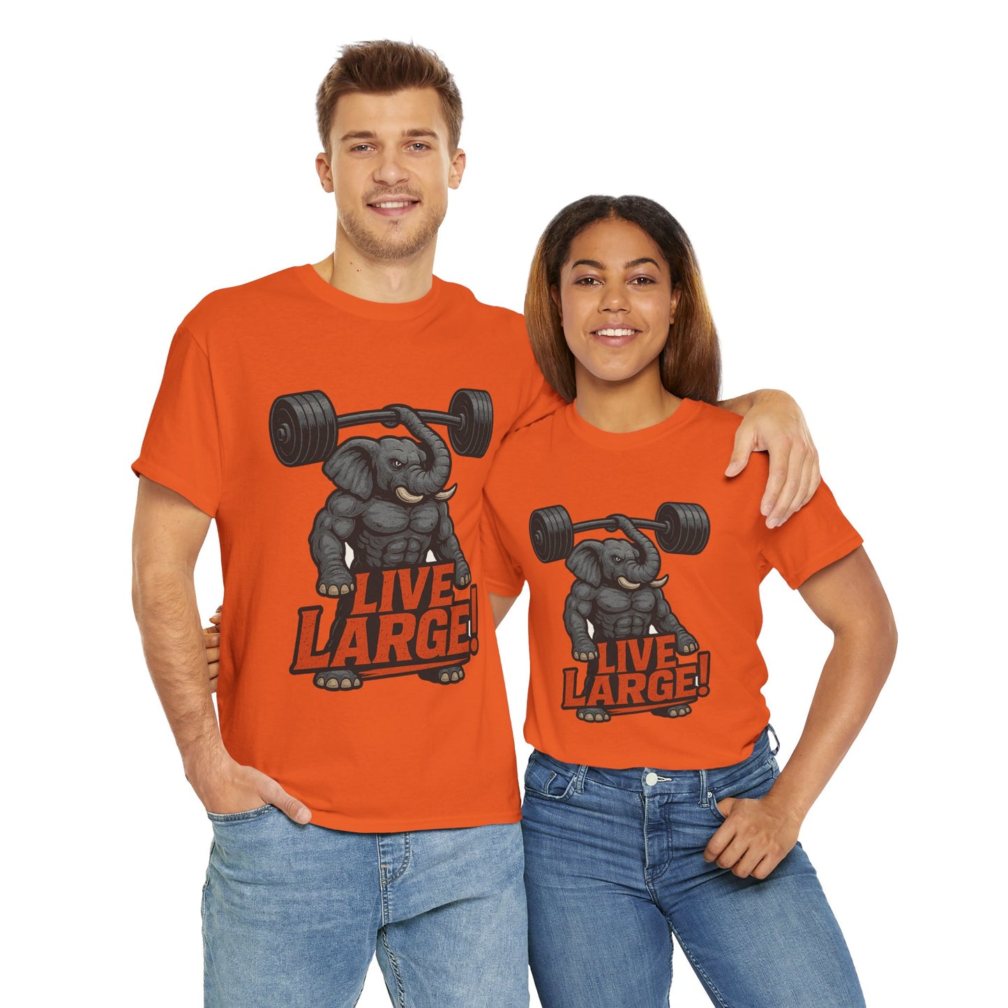 Live Large Elephant Unisex Tee, Fitness T-Shirt