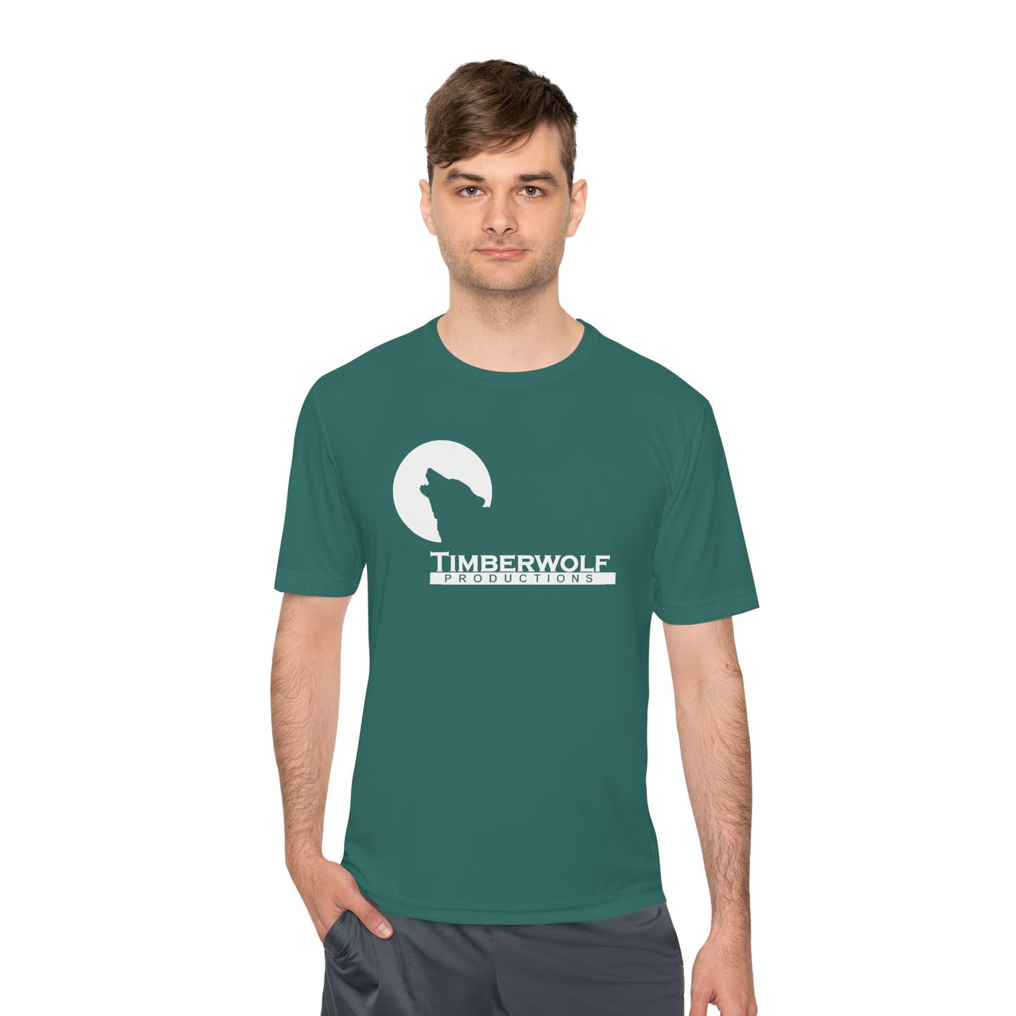 Unisex Moisture Wicking Tee - Timberwolf Graphic Shirt, Cool Workout Tee, Outdoor Adventure Gear, Gift for Nature Lovers