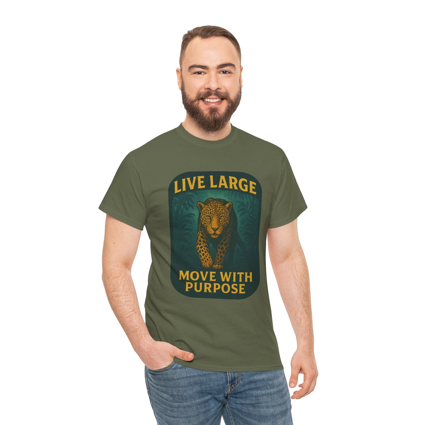 Live Large Move With Purpose Leopard Jaguar Shirt