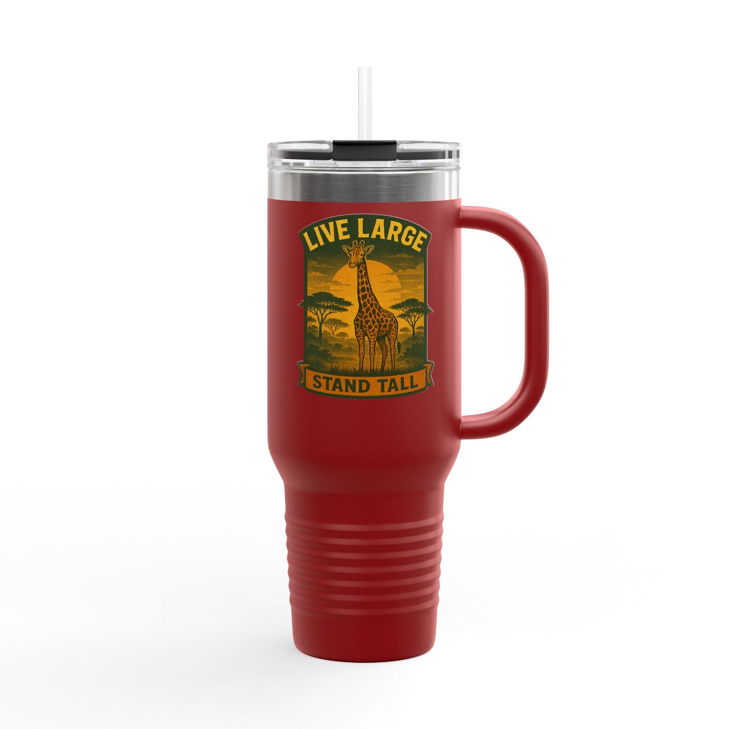 Giraffe Travel Mug | Inspirational Tumbler Live Large Stand Tall