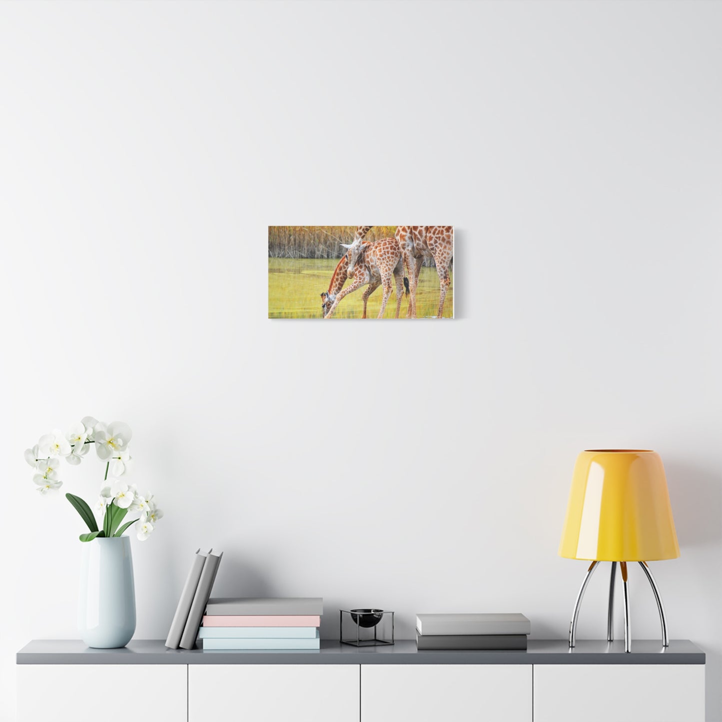 Giraffe Family Matte Canvas Wall Art, Nature Decor, Wildlife Print, Animal Lovers Gift, Nursery Decoration