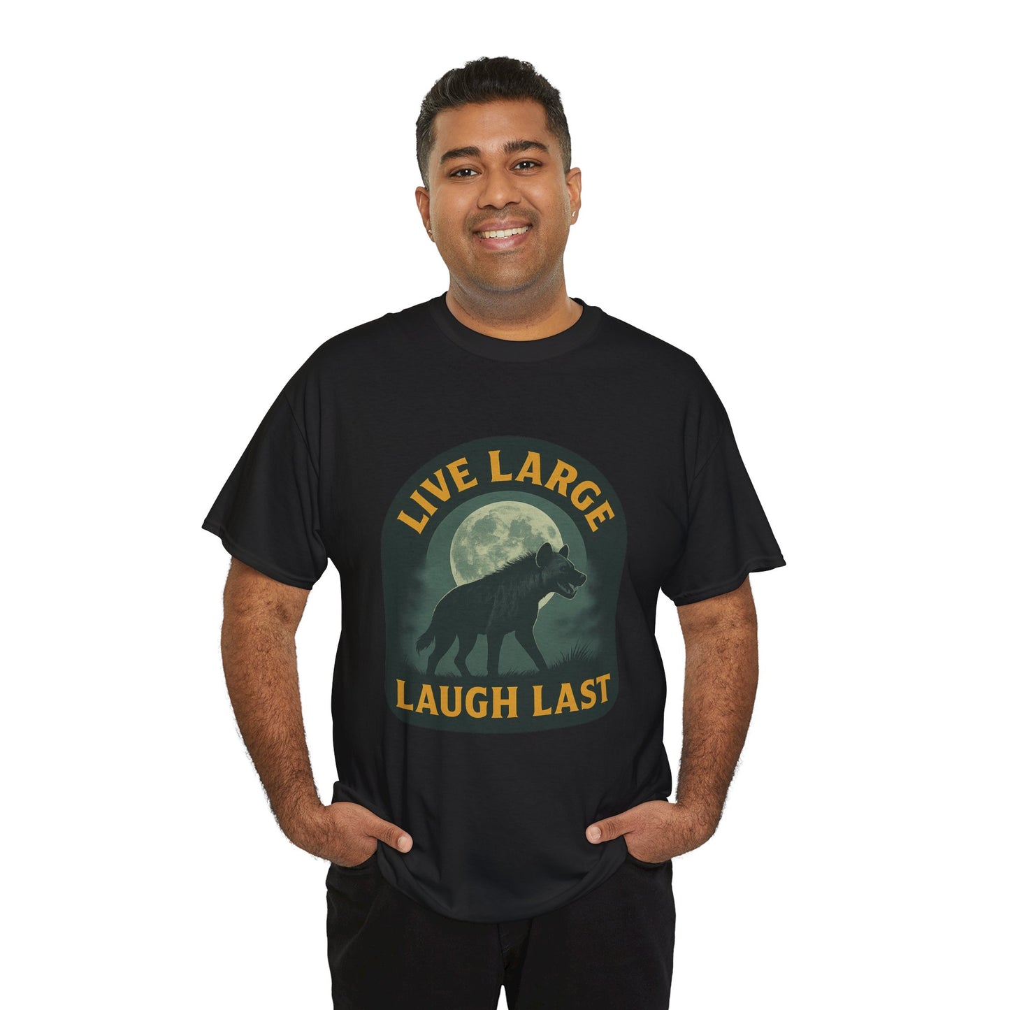 Live Large Laugh Last Hyena Cotton Shirt