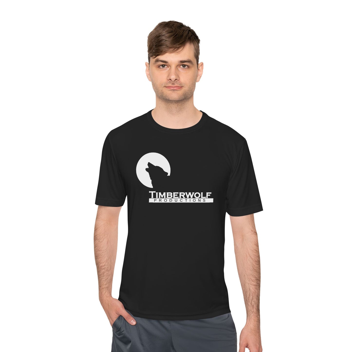 Unisex Moisture Wicking Tee - Timberwolf Graphic Shirt, Cool Workout Tee, Outdoor Adventure Gear, Gift for Nature Lovers