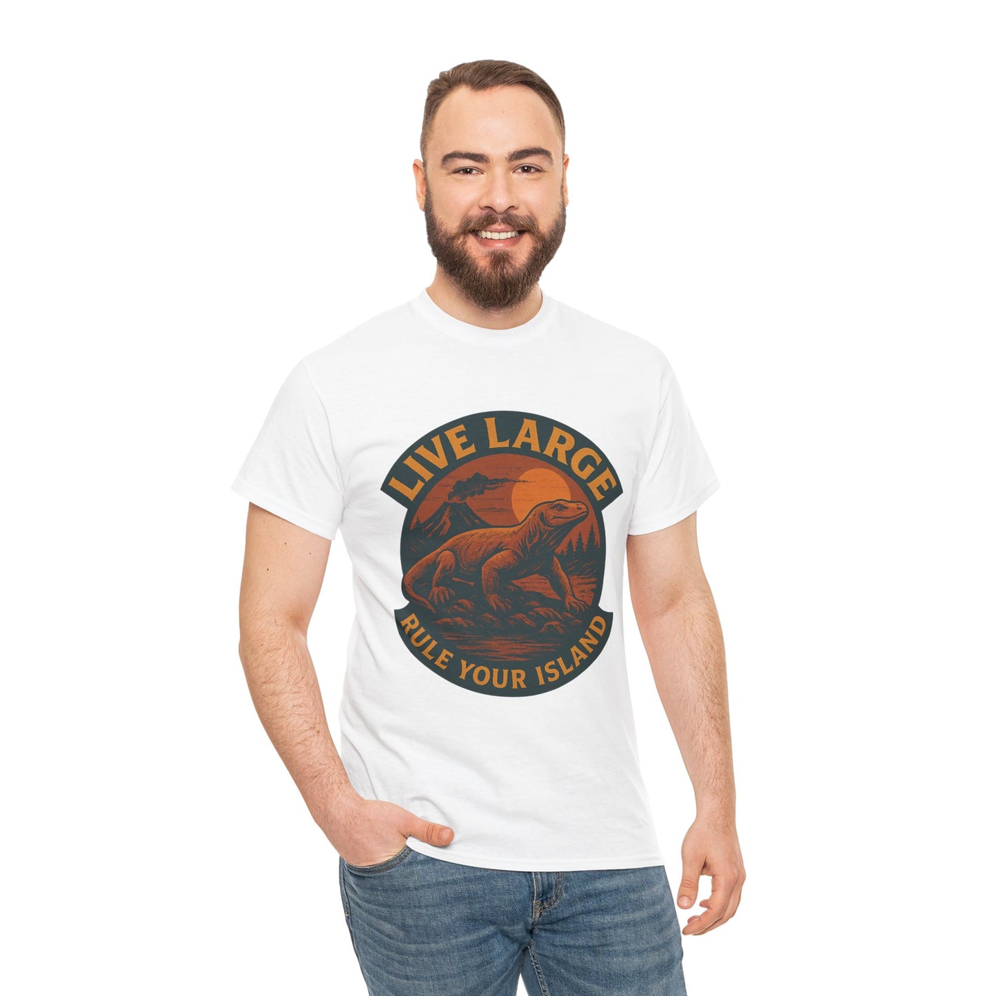 Live Large Rule Your Island Komodo Dragon Cotton Shirt