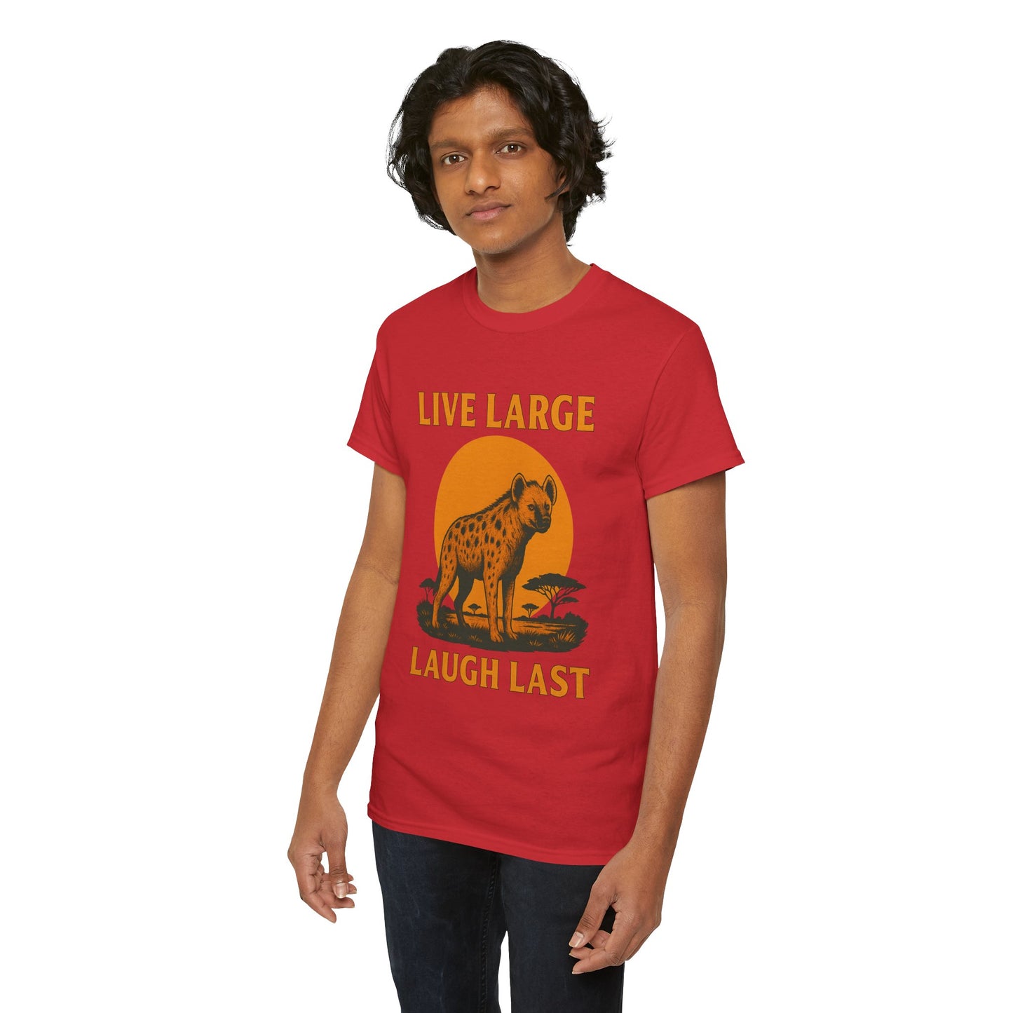 Live Large Laugh Last Hyena Cotton Shirt
