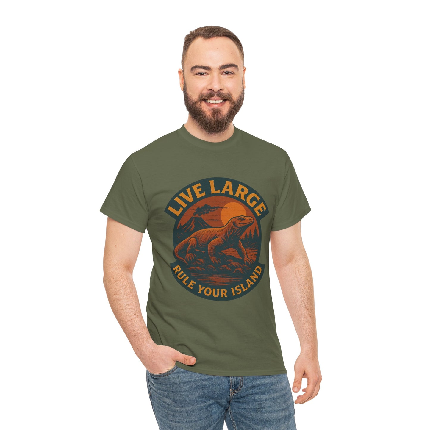 Live Large Rule Your Island Komodo Dragon Cotton Shirt
