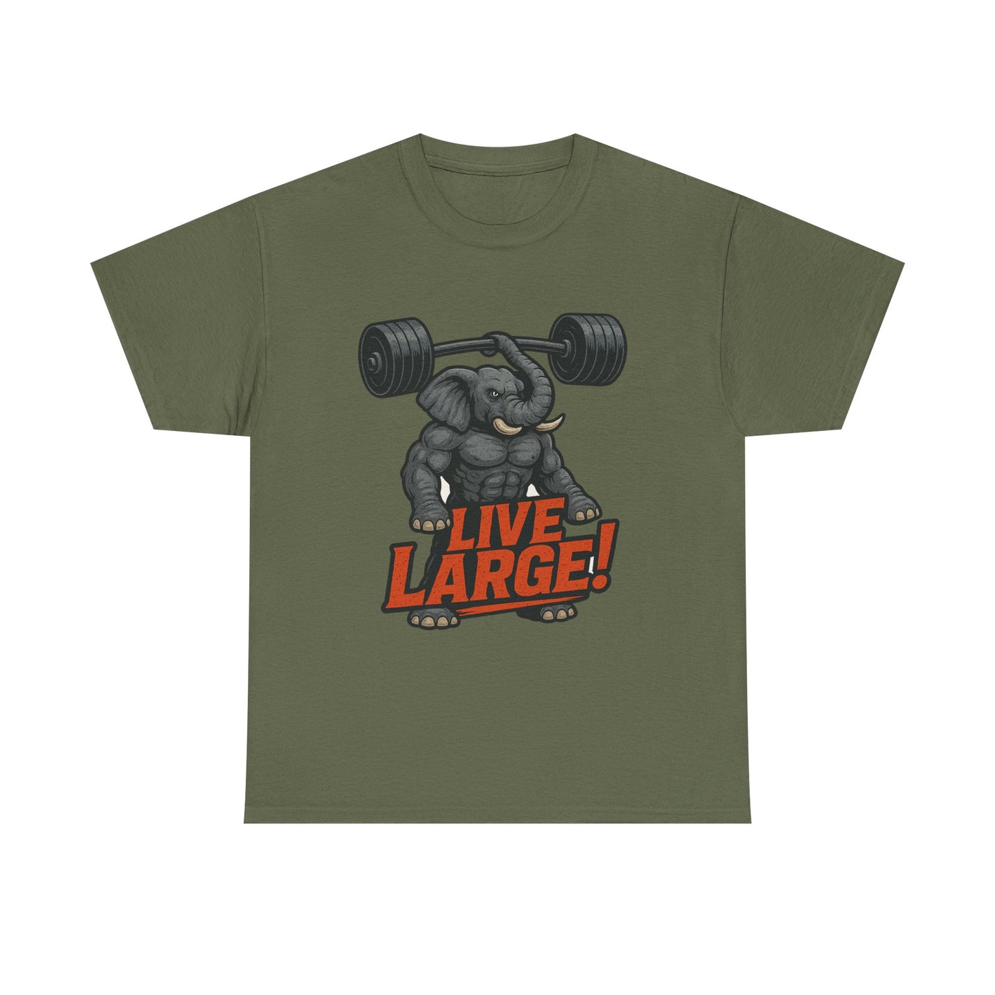 Live Large Elephant Unisex Tee, Fitness T-Shirt
