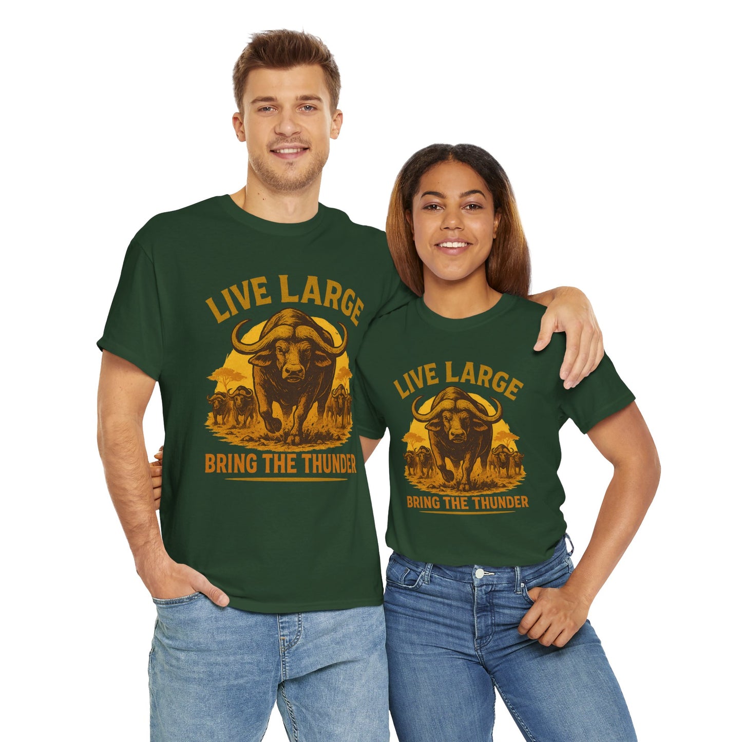 Live Large Bring The Thunder Shirt Cape Buffalo Africa Animal