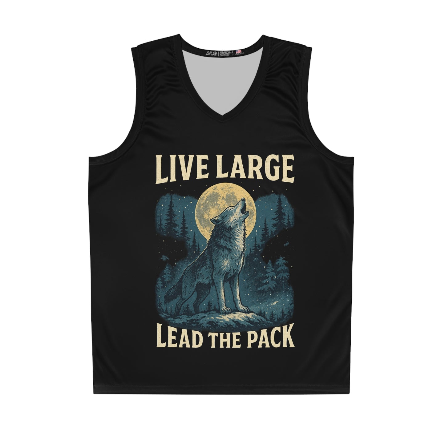 Wolf Print Basketball Jersey - Live Large Lead the Pack, Sports Apparel, Gift for Athletes, Team Jersey, Unique Workout Wear, Men's Jersey