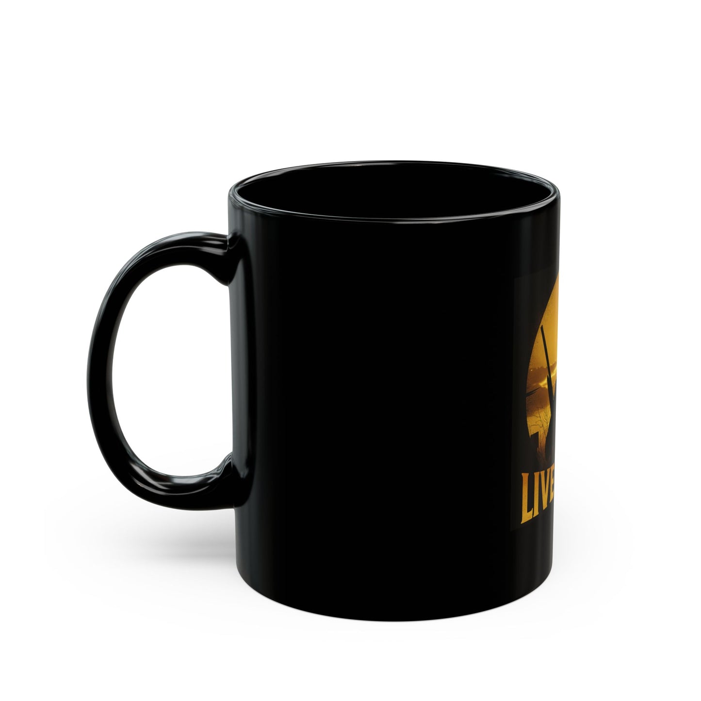 Live Large Black Mug - Motivational Coffee Cup, Gift for Him, Hunter Mug, Inspirational Drinkware, Western Decor