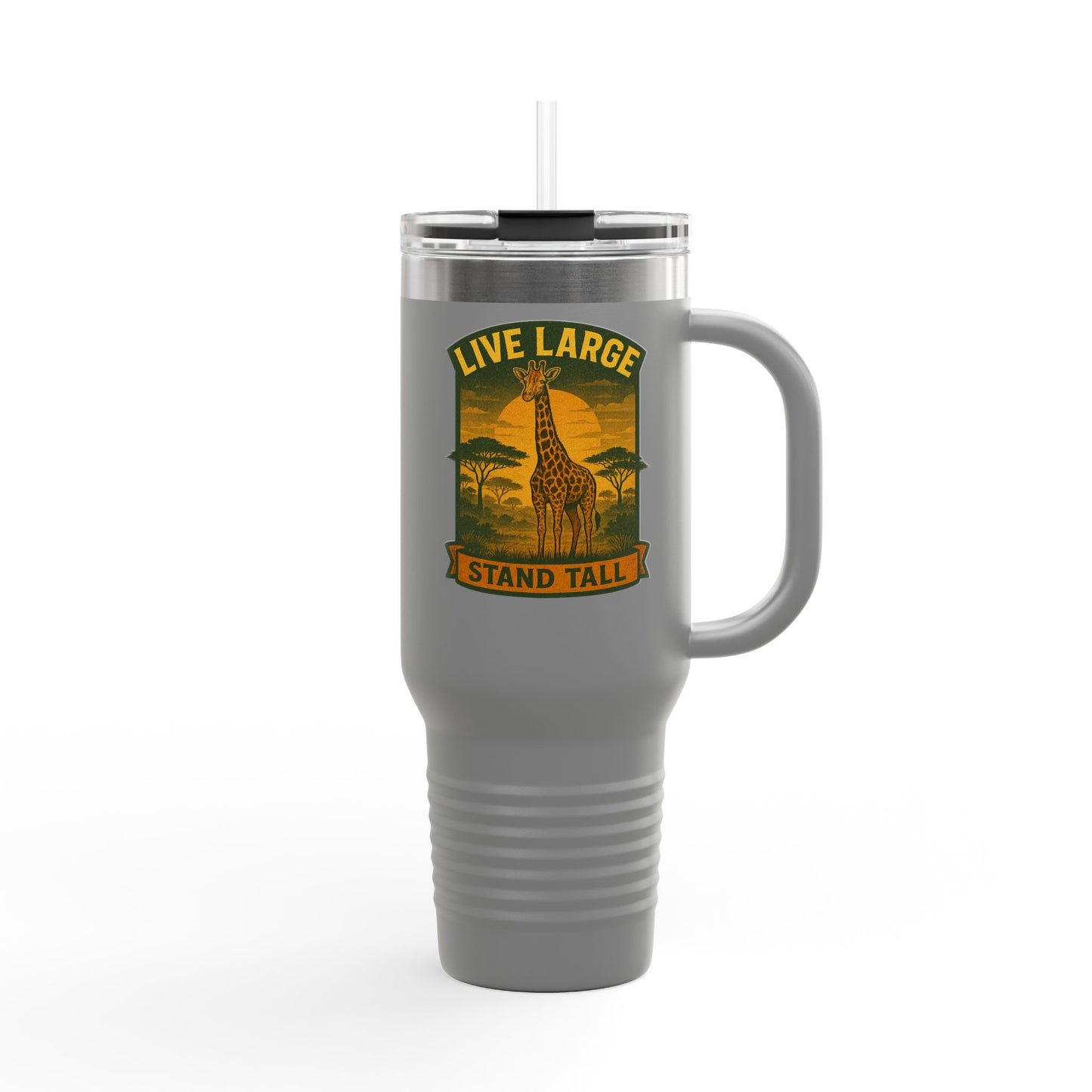 Giraffe Travel Mug | Inspirational Tumbler Live Large Stand Tall