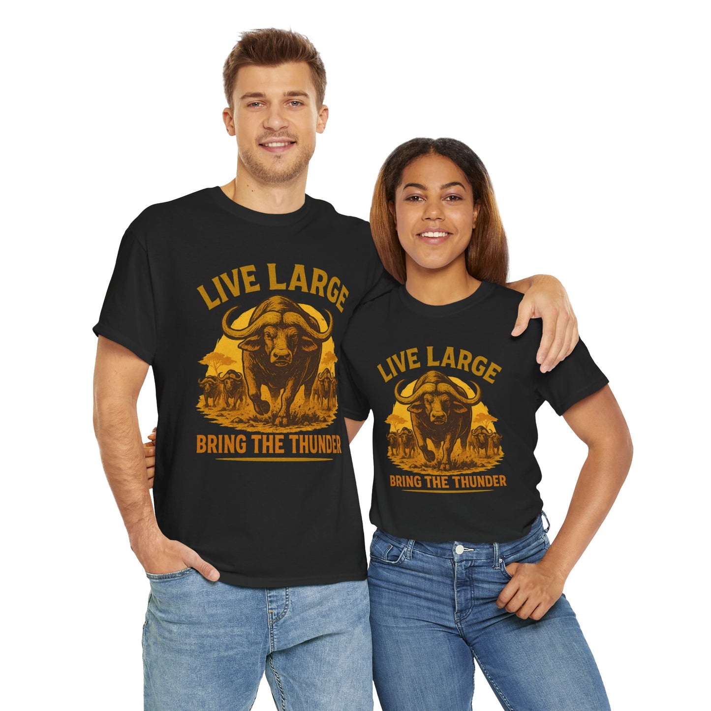 Live Large Bring The Thunder Shirt Cape Buffalo Africa Animal