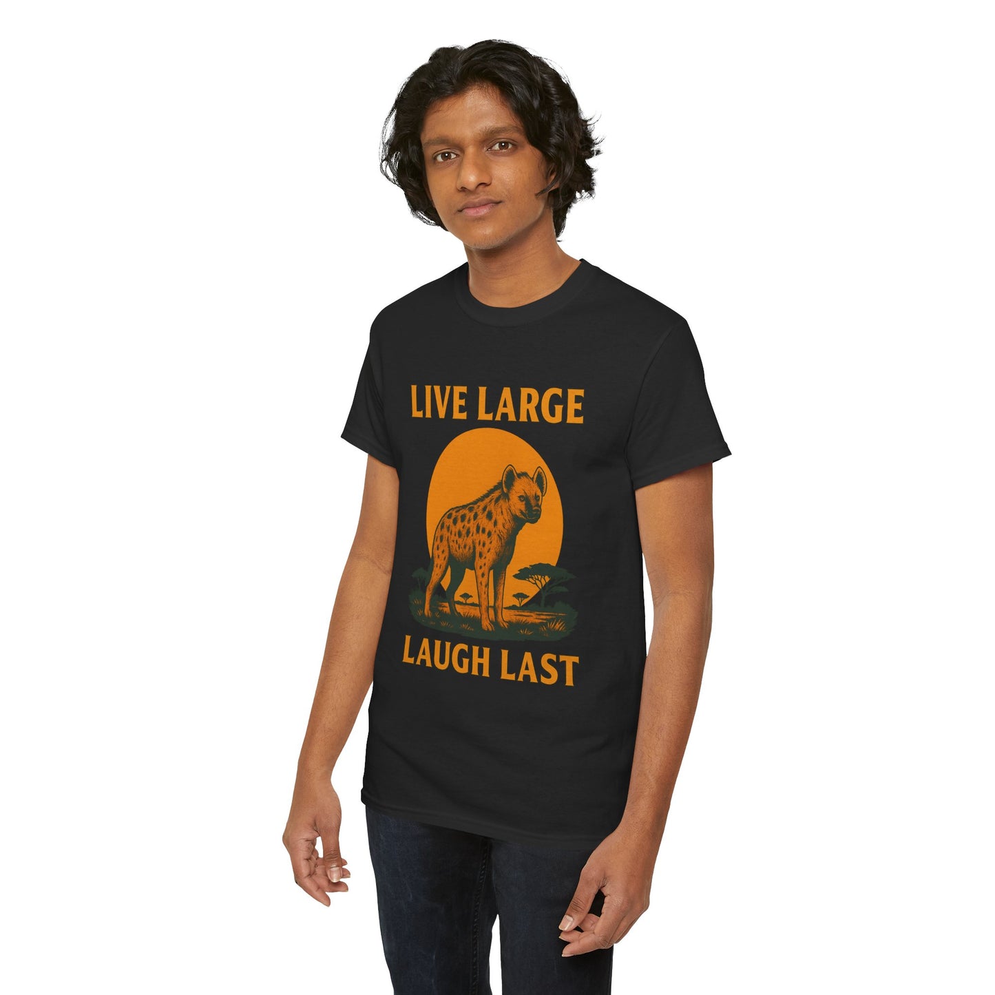Live Large Laugh Last Hyena Cotton Shirt