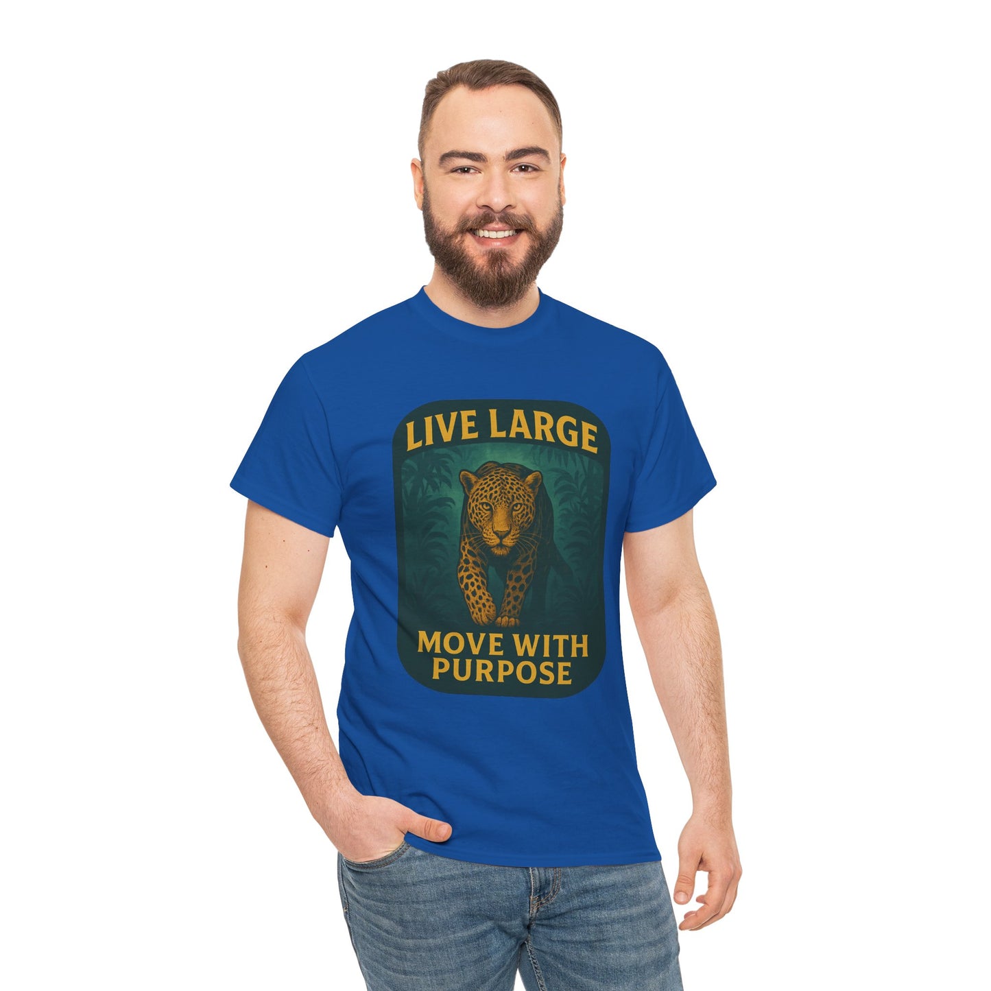 Live Large Move With Purpose Leopard Jaguar Shirt