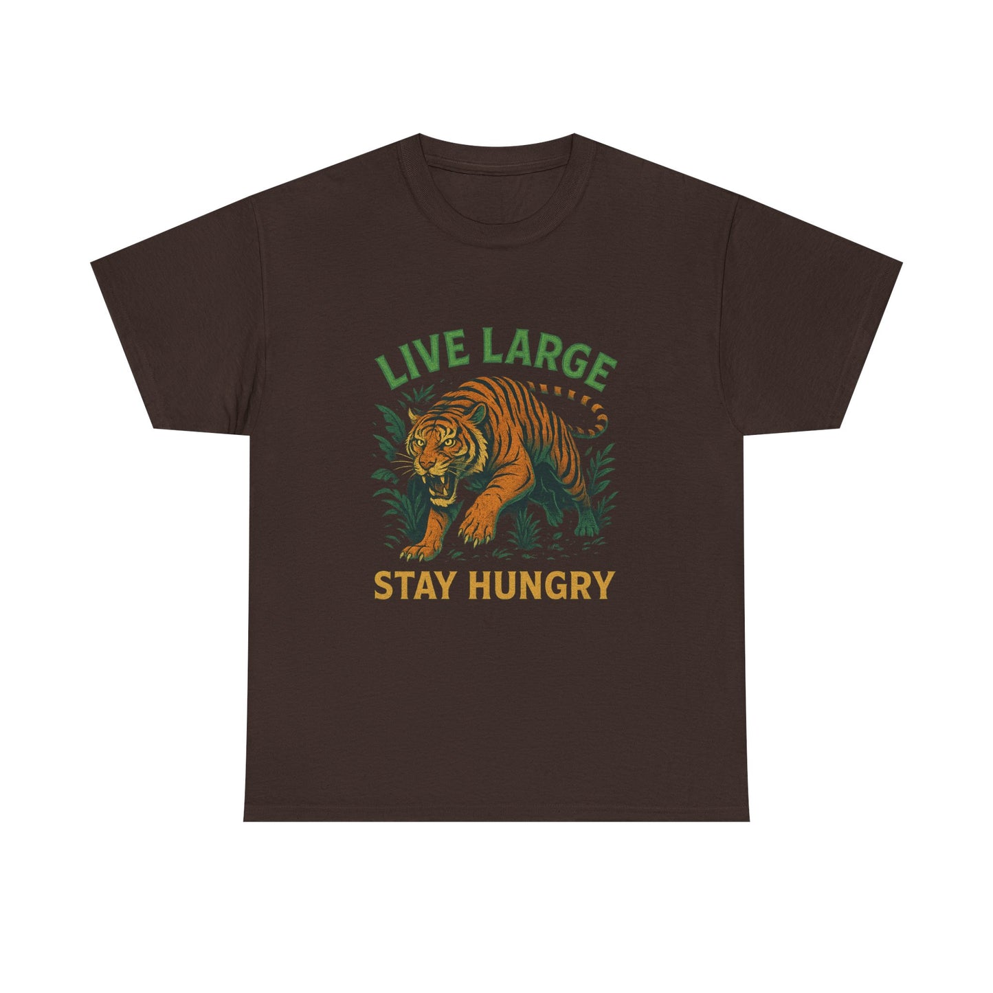"Live Large Stay Hungry" Graphic Shirt Tiger