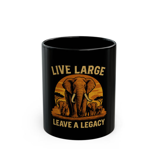 Elephant Legacy Mug - Live Large, Vintage Design for Nature Lovers, Inspirational Gift, Coffee Lover's Treasure, Eco-Friendly, Unique [...]