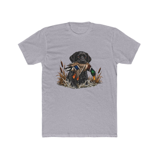 Black Lab with Mallard Unisex Cotton Crew Tee