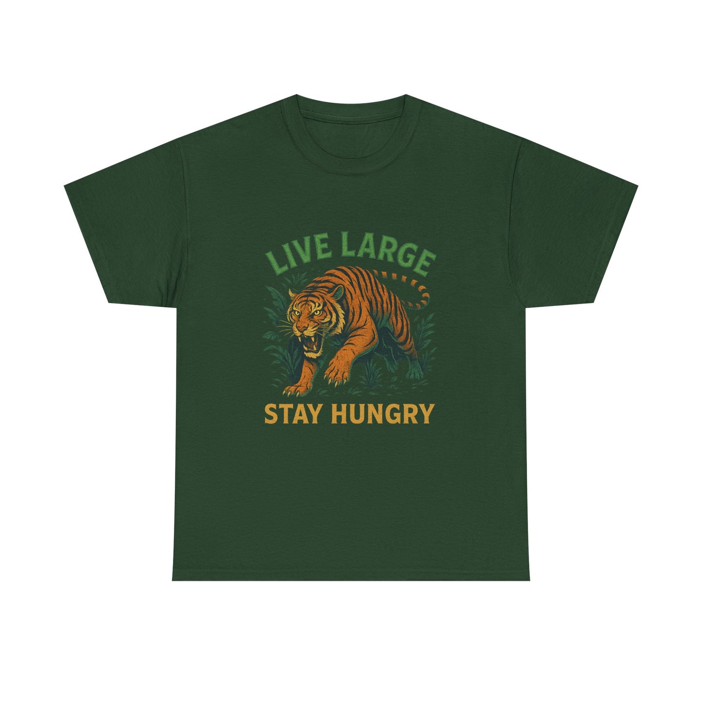 "Live Large Stay Hungry" Graphic Shirt Tiger