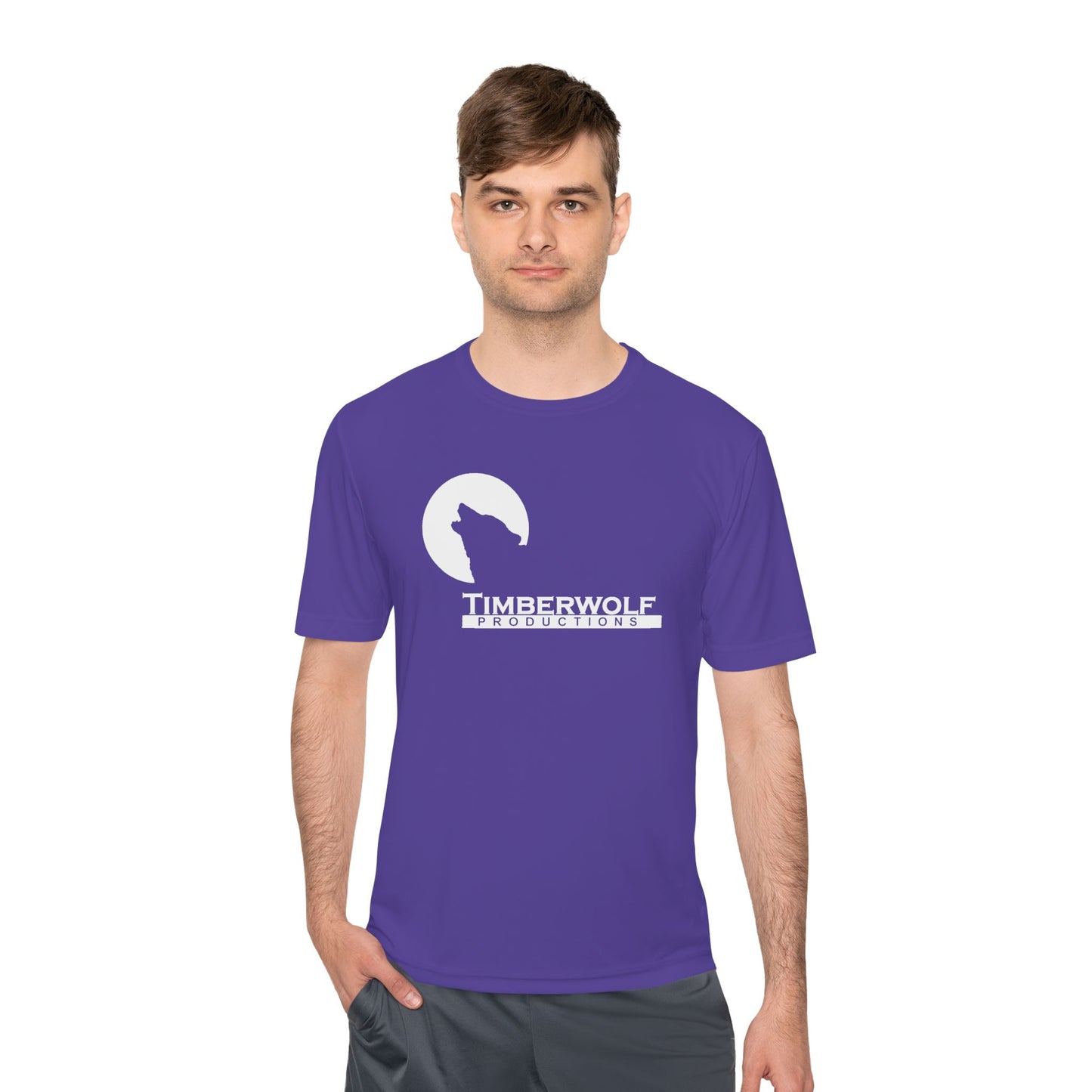 Unisex Moisture Wicking Tee - Timberwolf Graphic Shirt, Cool Workout Tee, Outdoor Adventure Gear, Gift for Nature Lovers